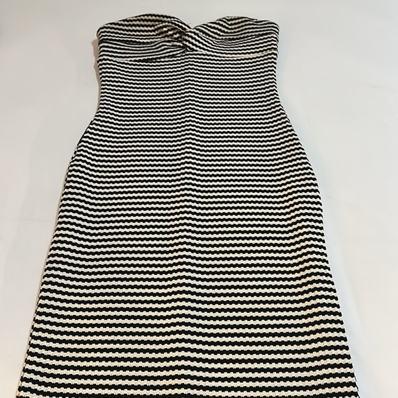 NWOT Misguided Strapless Bodycon Maxi Dress in Black and White Size S - Picture 10 of 12